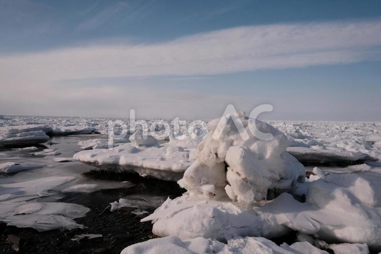 流氷の世界 風景,空,天気の写真素材