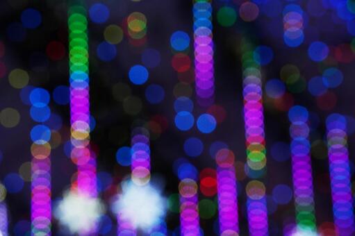 博多駅のイルミネーション（玉ボケ）6 玉ボケ,光の森,博多駅前広場の写真素材