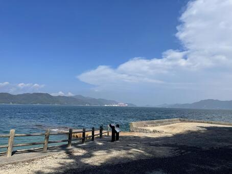 青空と海 空,海,青空の写真素材