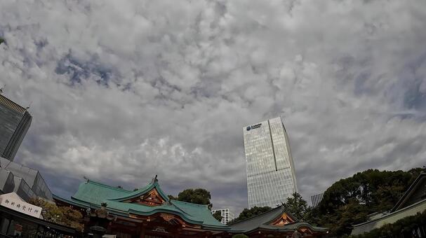 東京都千代田区永田町　山王日枝神社 拝殿,鳥居,神社仏閣の写真素材