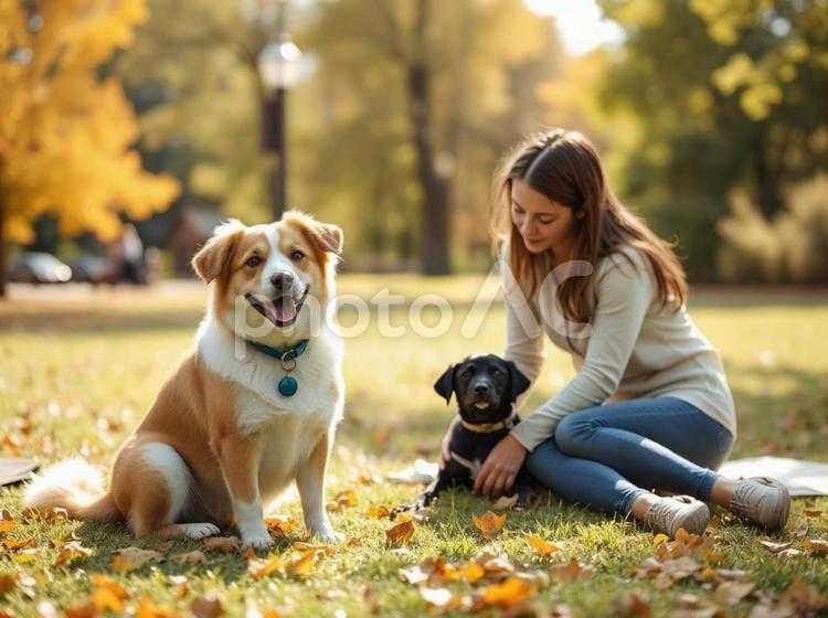 ペット 犬,家族,ペットの写真素材