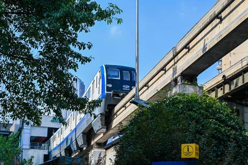 重慶・モノレール 重慶,モノレール,都市交通の写真素材