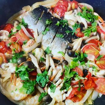 自家製アクアパッツァ アクアパッツァ,魚,自家製委の写真素材