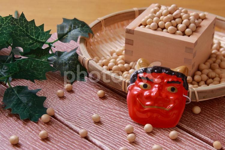 節分　豆撒き 豆撒き,節分,豆まきの写真素材