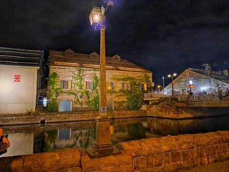 小樽運河、夜景、ライトアップ⑤ 小樽運河、夜景、ライトアップ⑤ 小樽,北海道,小樽運河の写真素材