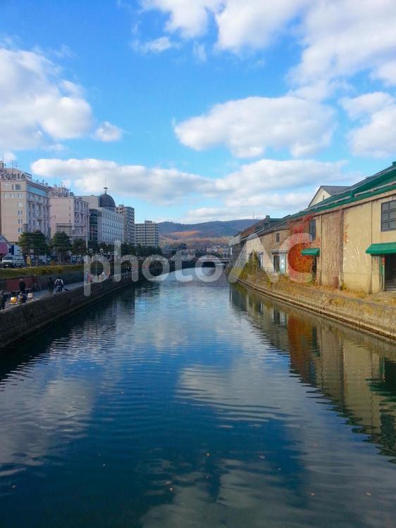小樽の風景 小樽,小樽運河,倉庫の写真素材