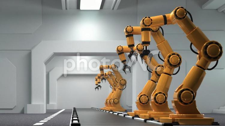 産業用ロボット(工場の生産ライン) 産業用ロボット,工業ロボット,産業ロボットの写真素材
