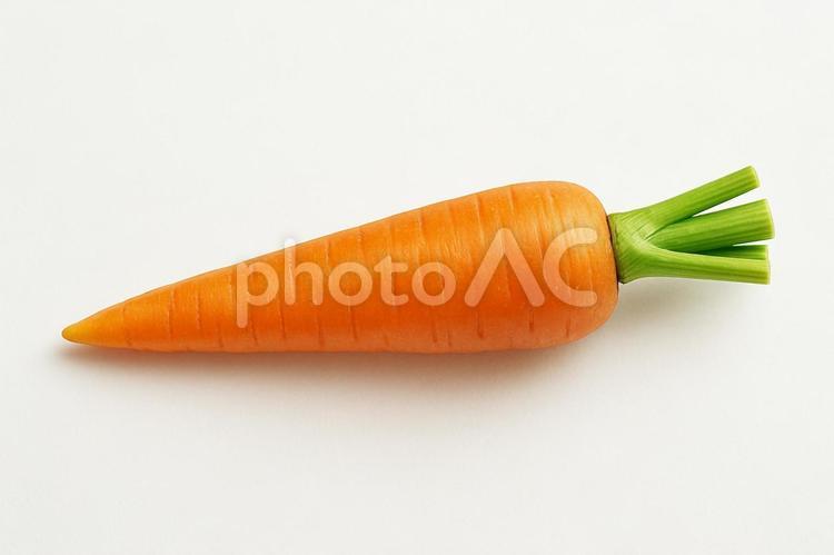にんじん（人参）切抜き用背景白 1本 にんじん,人参,野菜の写真素材