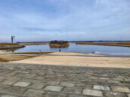 水の郷さわらの風景-4 水の郷さわら,道の駅,川の駅の写真素材
