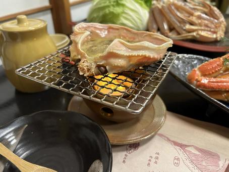 カニ料理 カニ料理 甲羅焼き,カニ味噌,旅館の写真素材