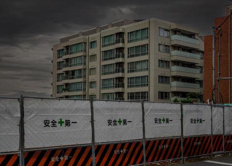 工事現場の仮囲い 工事現場の仮囲いの写真