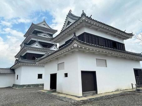 Photo, continent city, castle tower, honmaru, 
