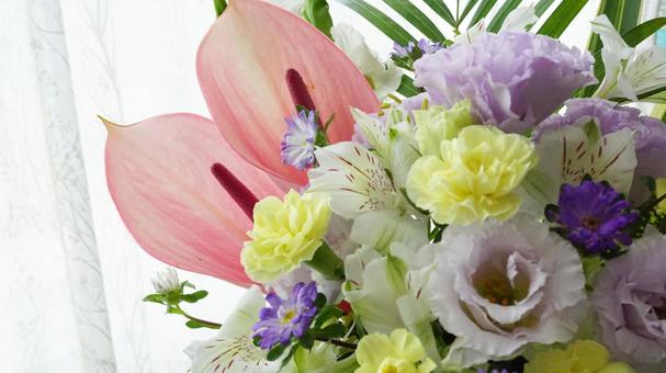 Lisianthus and anthurium bouquet background, JPG Lisianthus and anthurium bouquet background, JPG