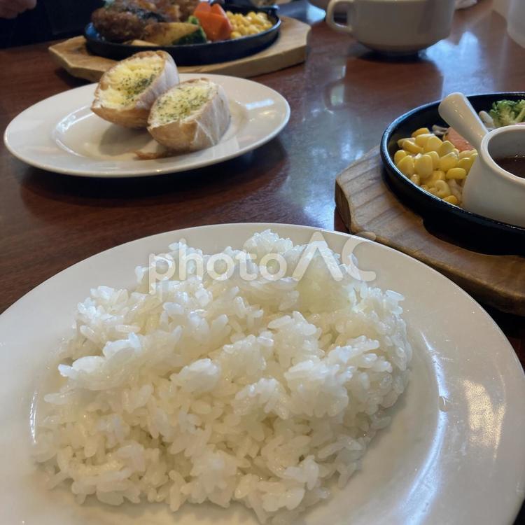 ライスを選択　ハンバーグのおとも ライス,ご飯,セットのご飯の写真素材