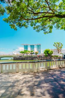 【シンガポール】マリーナベイサンズ シンガポール,ビル,金融街の写真素材