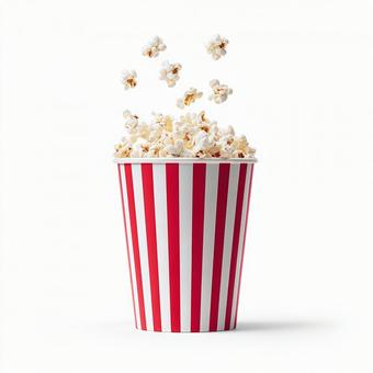 映画館の定番、ポップコーンの山 映画館の定番、ポップコーンの山の写真