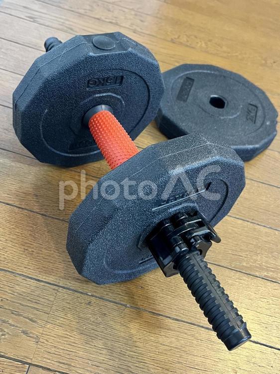 ダンベル1 ダンベル,dumbbell,器具の写真素材