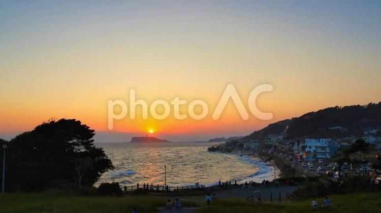 湘南海岸の夕暮れ 湘南,夕暮れ,観光の写真素材