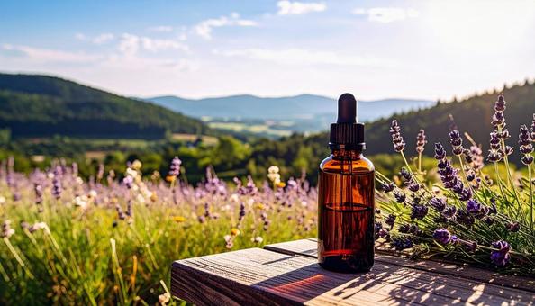 アロマオイルの遮光瓶の写真