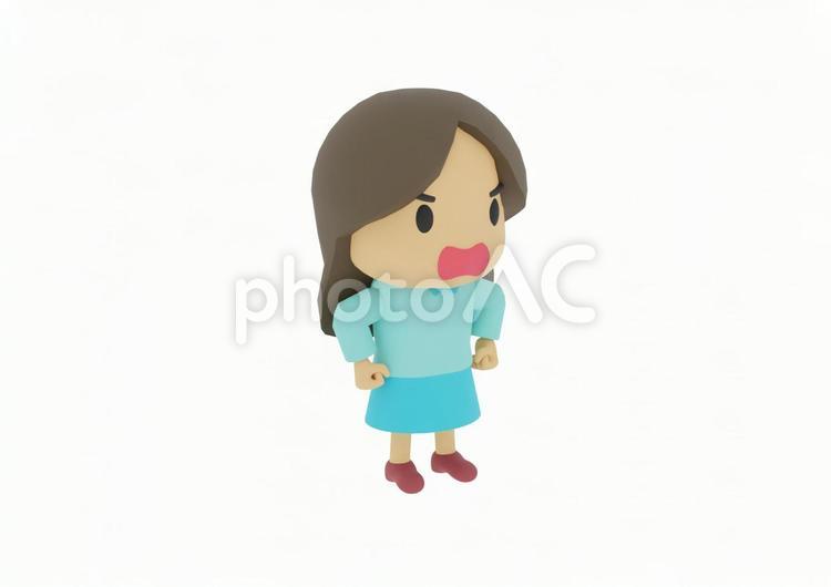 大声で怒鳴る怒る私服の若い女性の少女 健康,学生,カジュアルの写真素材