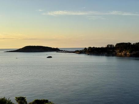 Tojinbo and Oshima in Fukui Prefecture on a summer evening, JPG