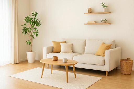 ナチュラルでおしゃれなリビング・居心地の写真