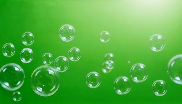 Soap bubbles on a green background, soap bubble, green, natural, JPG