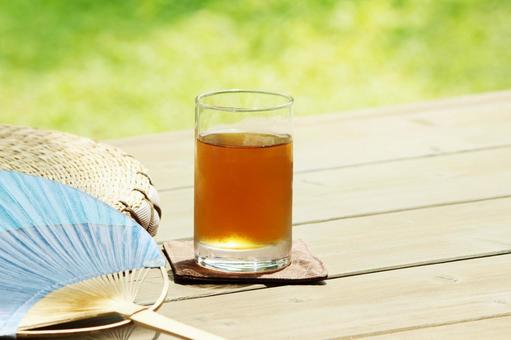 Hot summer, cold barley tea, summer, barley tea, background, JPG