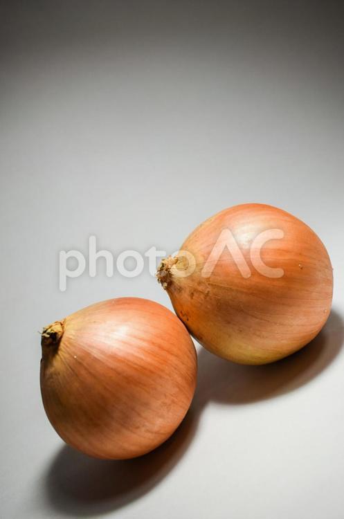 玉ねぎ　二つ少し傾けて 玉ねぎ,玉葱,タマネギの写真素材