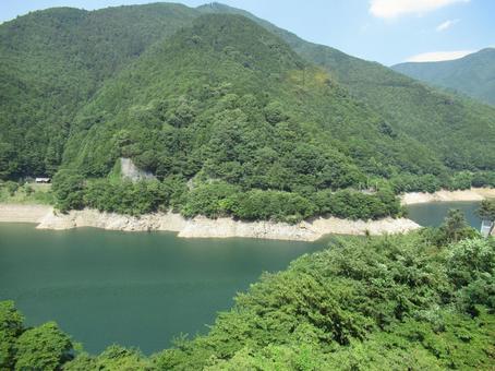 Photo, kawakami village, population lake, dam, 