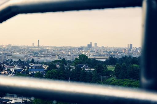 遠くに見える街並み 遠くに見える街並みの写真
