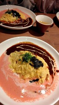 カフェランチ、オムライス オムライス,カフェ,ランチの写真素材