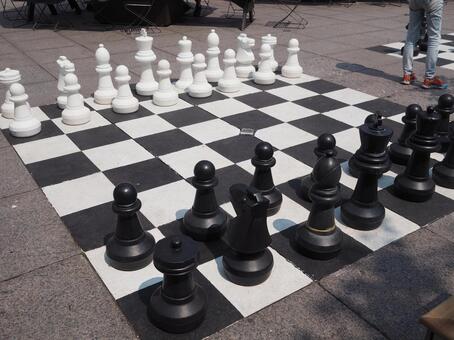 公園に設置された巨大なチェス チェス,巨大,巨大なチェスの写真素材