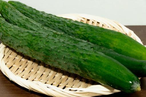 Photo, japanese cucumber (cucumis sativus var. japonica), cucumber, green and yellow vegetables, 