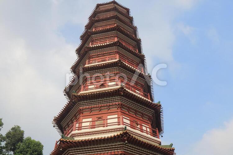中国　広州の六榕寺 広州,寺,寺院の写真素材
