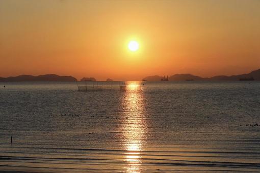 元旦　初日の出 コピースペース,初日の出,元旦の写真素材