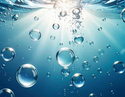 水中を上昇する気泡、美しい世界 水中を上昇する気泡、美しい世界の写真