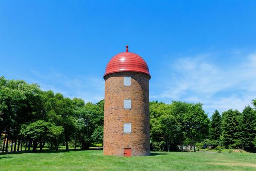 サイロと青空 サイロと青空 サイロ,青空,明治公園の写真素材