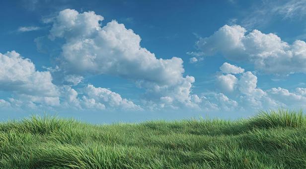 雄大な自然を感じる晴れた日の草原風景 雄大な自然を感じる晴れた日の草原風景の写真