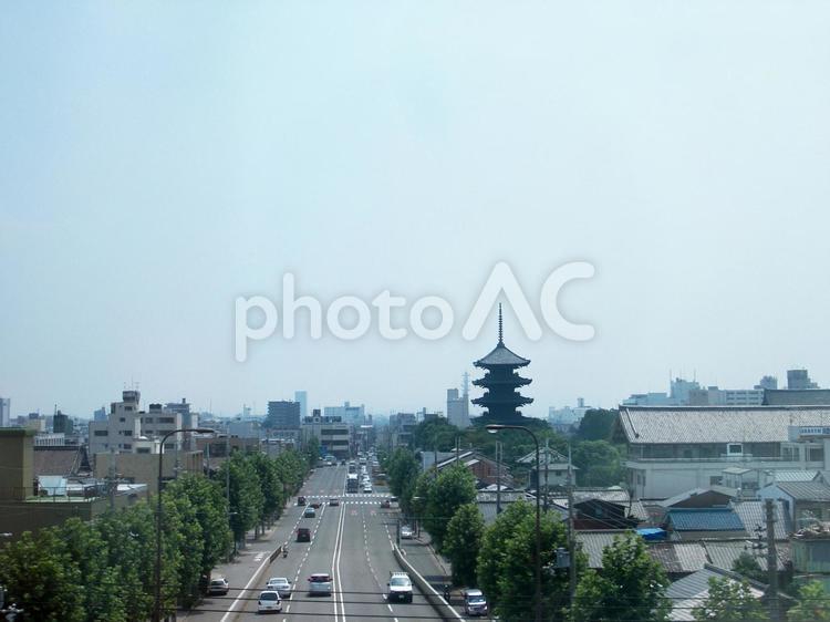 東寺の見える風景 風景,観光,旅行の写真素材