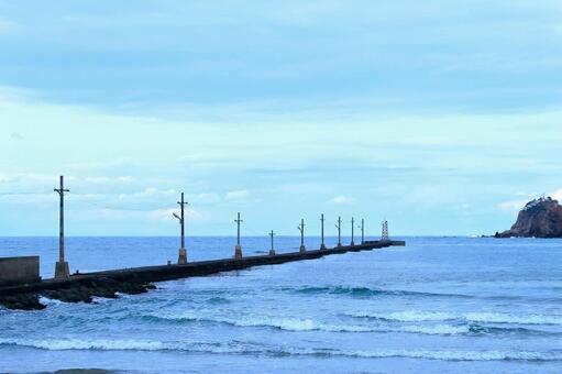 防波堤 防波堤,気比の浜,海の写真素材