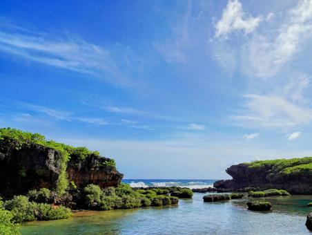 アメリカ・グアムのイナラジャンの海岸 グアム,アメリカ,イナラジャンの写真素材