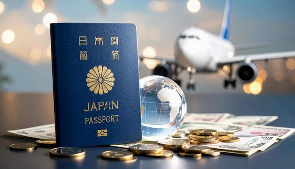 海外旅行のイメージ パスポート 地球儀 海外旅行のイメージ パスポート 地球儀の写真