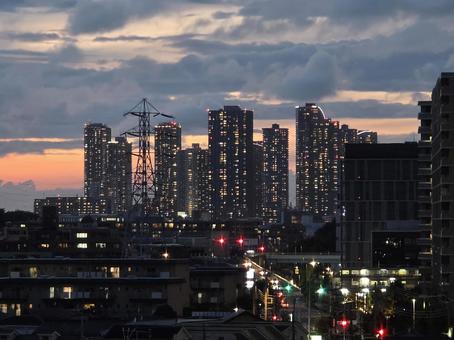 風景 夕暮れ 武蔵小杉 風景 夕暮れ 武蔵小杉 風景,街並み,夕暮れの写真素材