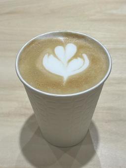 カフェラテ ラテアート,ラテ,カフェラテの写真素材