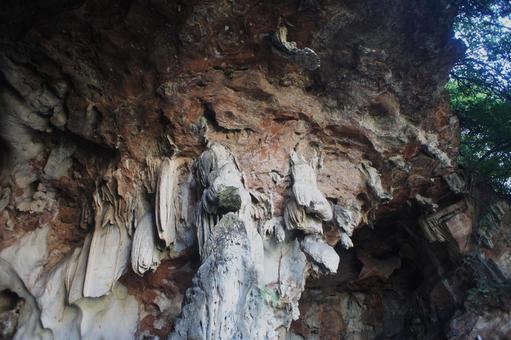 Photo, a stalactite, limestone, rock, 