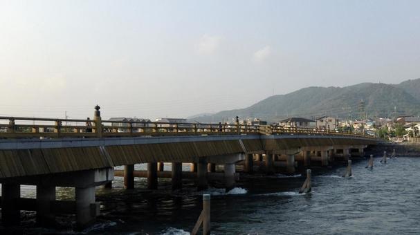宇治橋の夕景 宇治橋の夕景 宇治,宇治橋,宇治川の写真素材