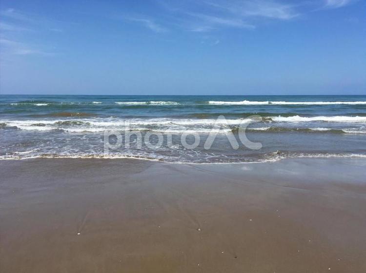 素材　金沢の千里浜 ビーチ,砂浜,海の写真素材