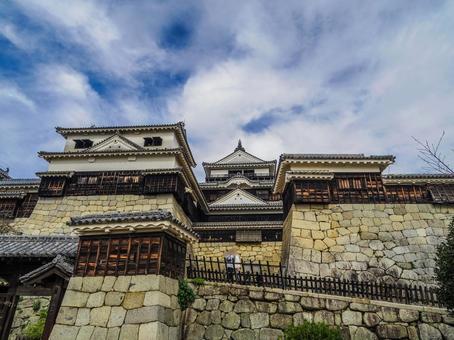 【愛媛県】松山城天守閣 松山城,愛媛県,松山市の写真素材