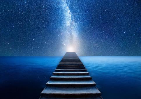 星空へと続く幻想の階段 星空へと続く幻想の階段の写真